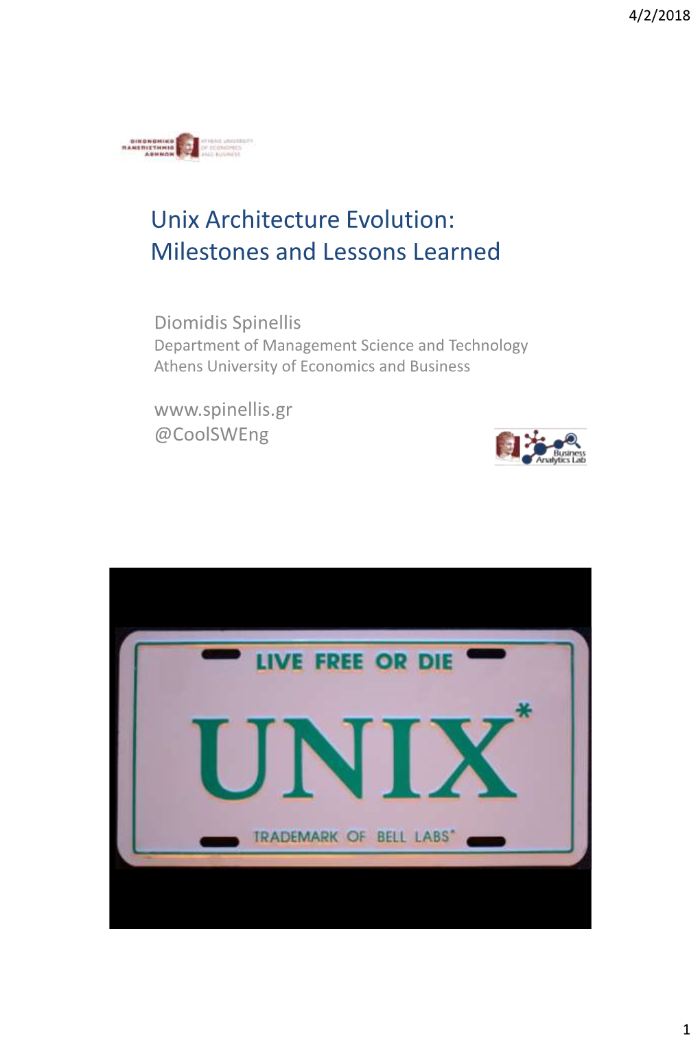 Unix Architecture Evolution: Milestones and Lessons Learned