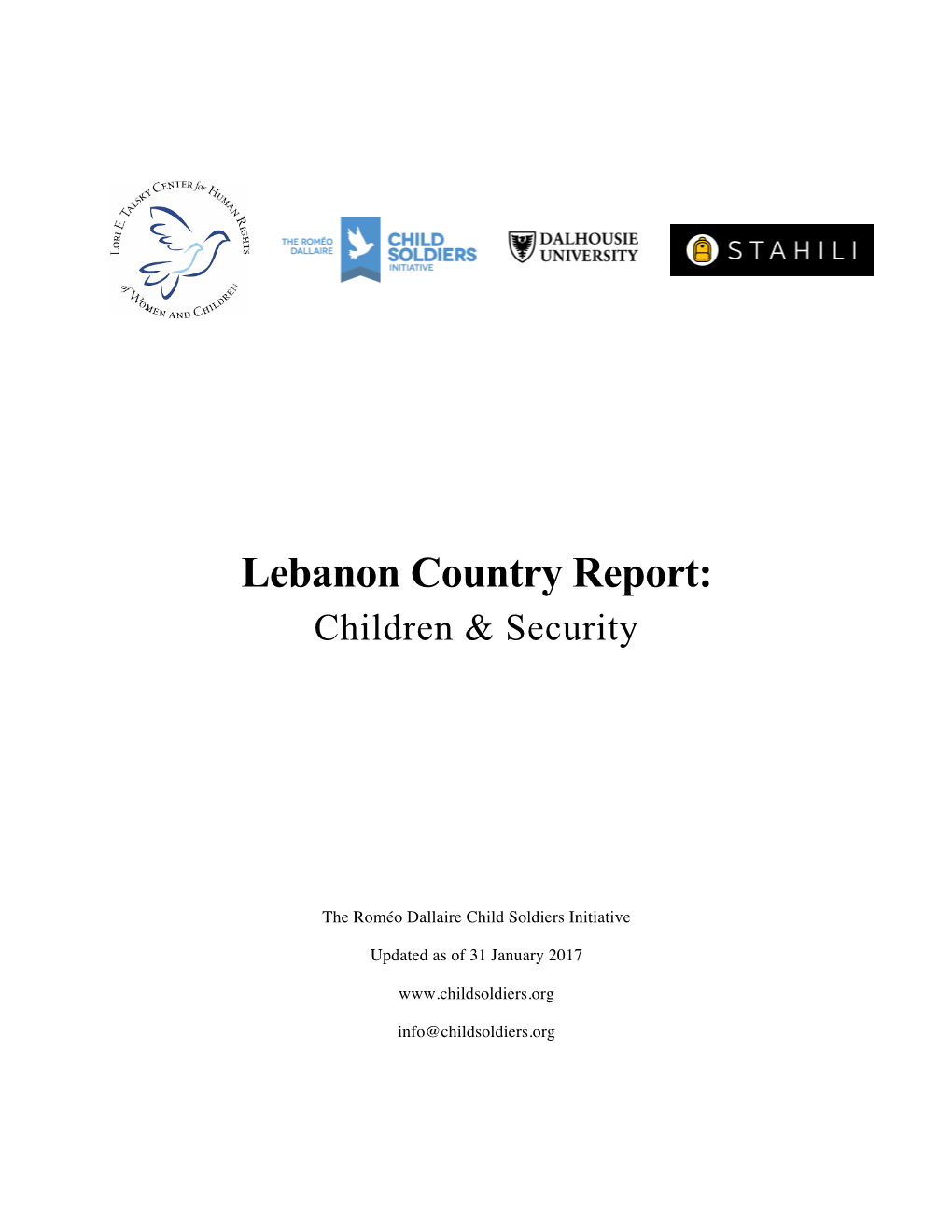 Lebanon Country Report: Children & Security