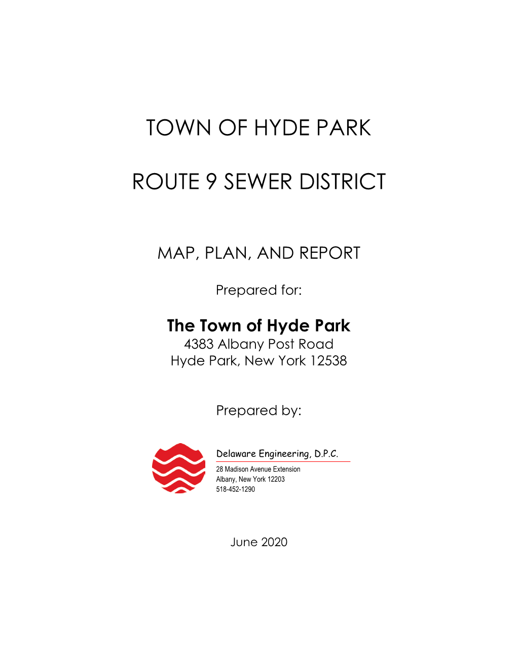 Town of Hyde Park Route 9 Sewer District Map, Plan, and Report