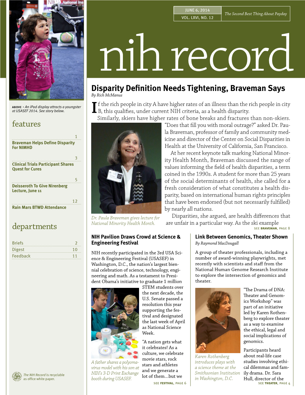 June 6, 2014, NIH Record, Vol. LXVI, No. 12