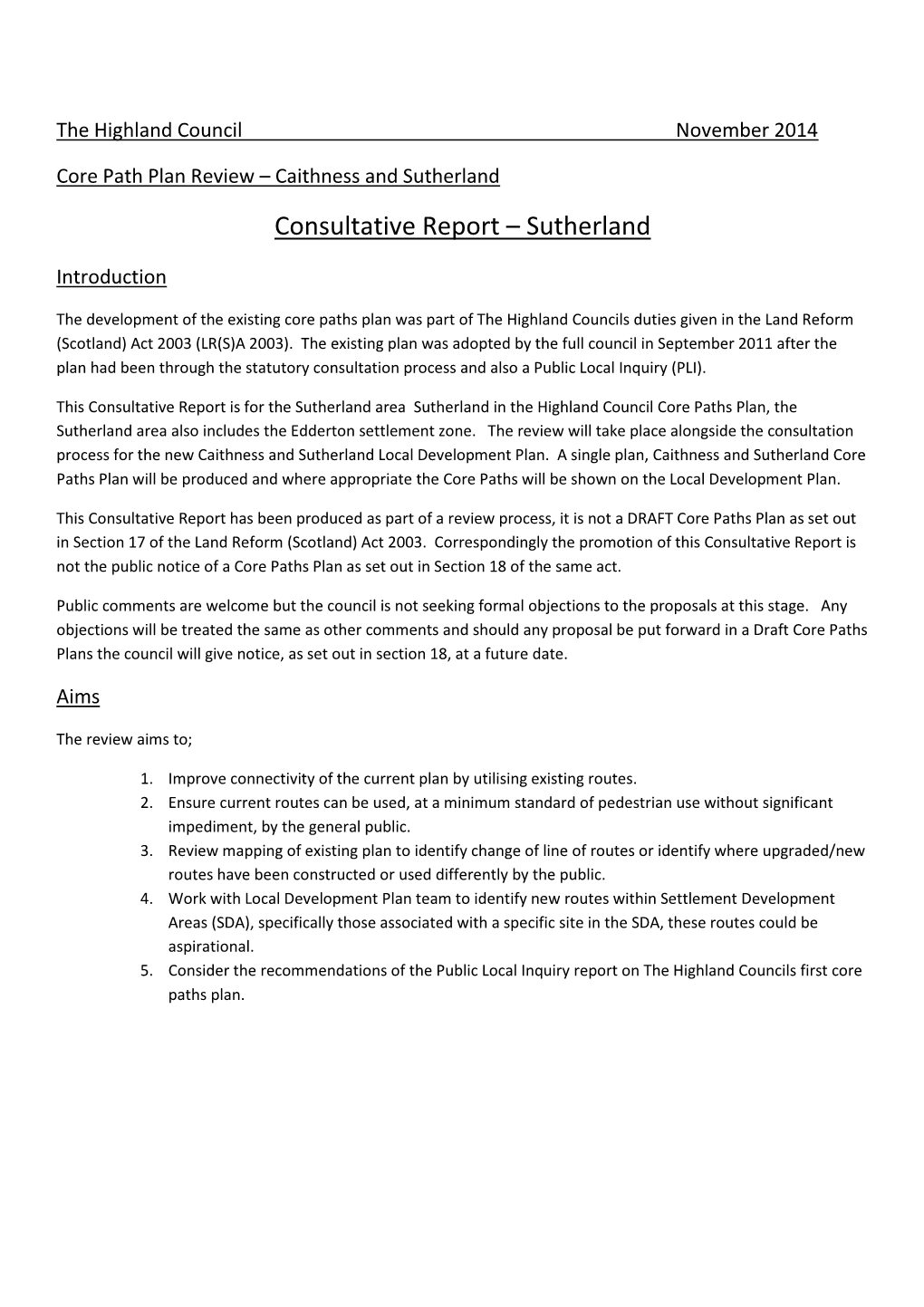 Sutherland Core Paths Plan Review