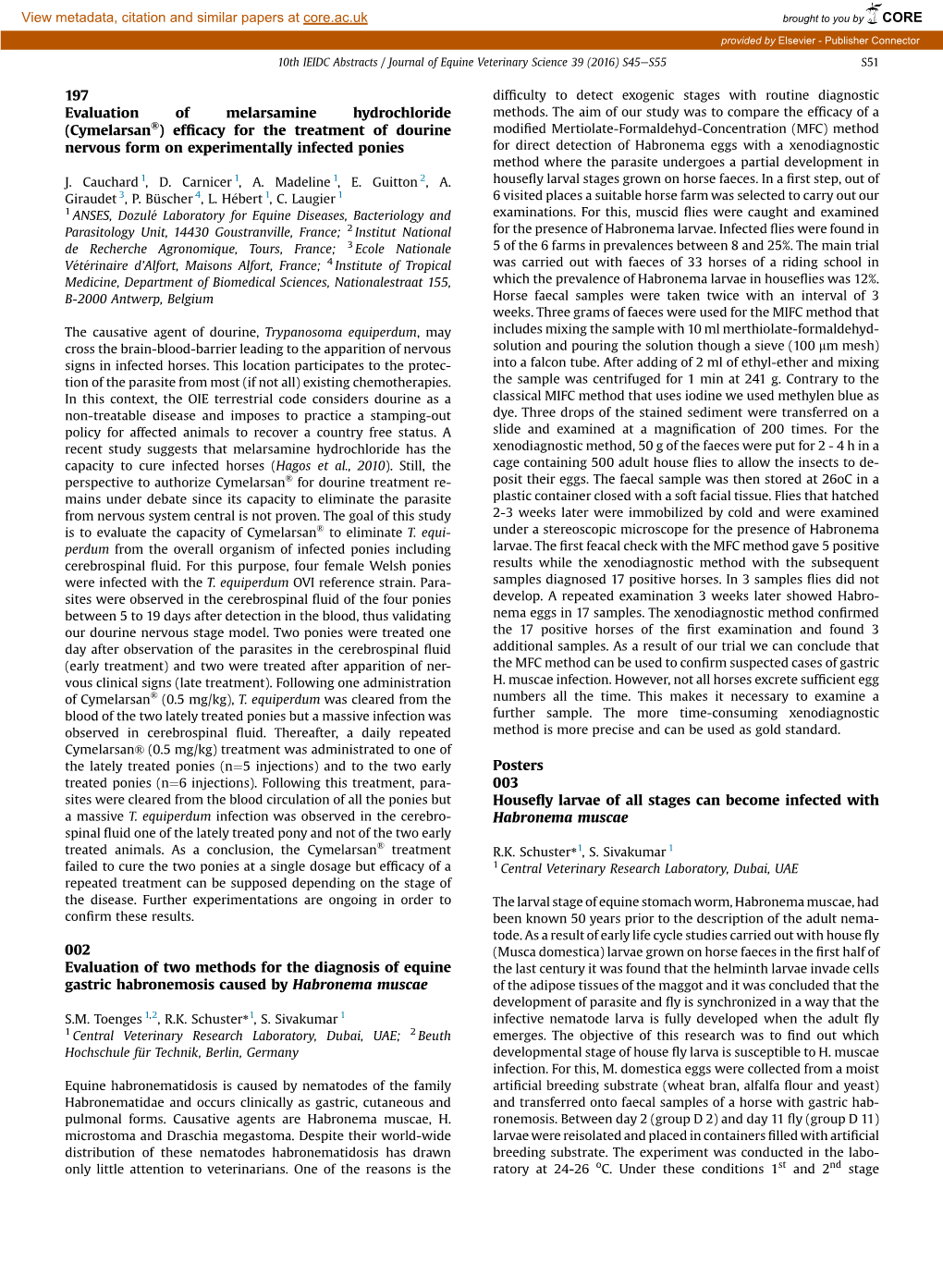 Evaluation of Two Methods for the Diagnosis of Equine Gastric