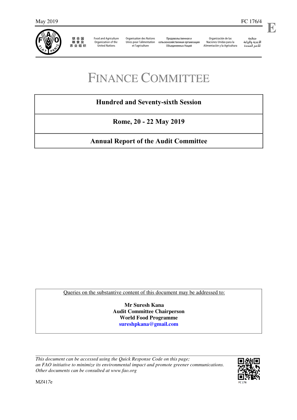 Annual Report of the Audit Committee