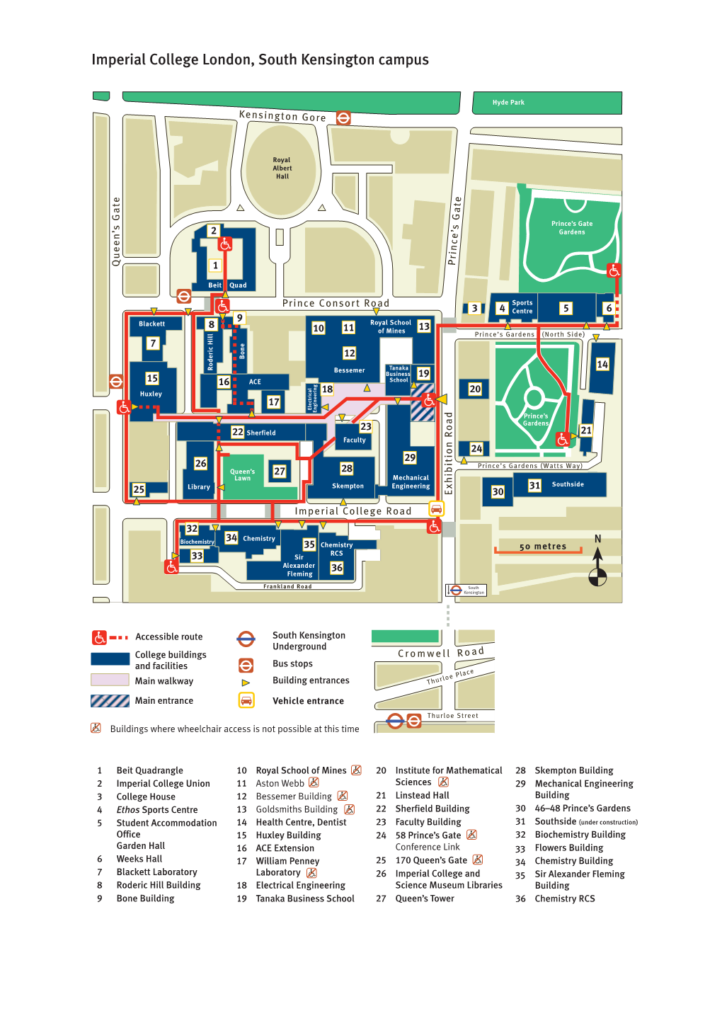 Imperial College London, Campus Maps