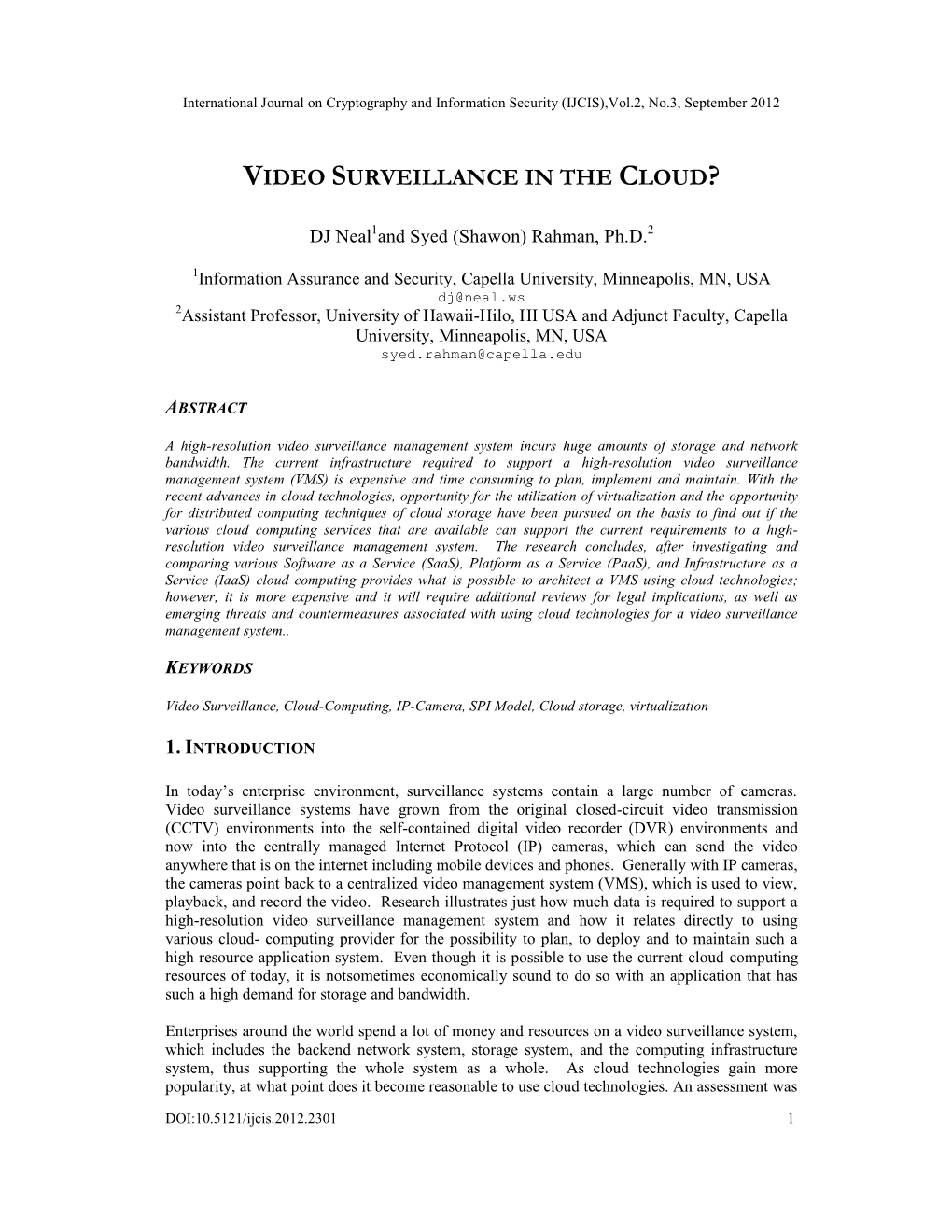 Video Surveillance in the Cloud?