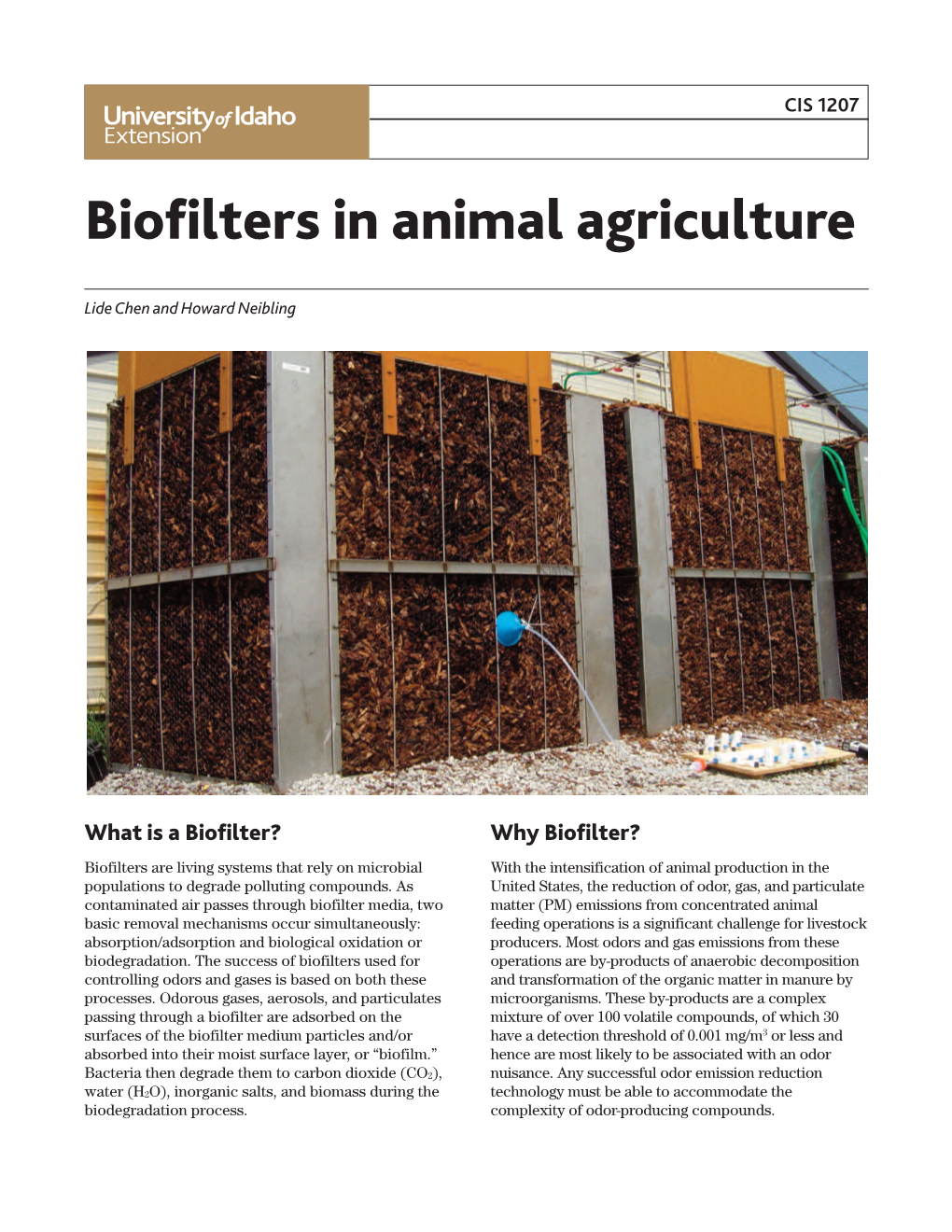 Biofilters in Animal Agriculture