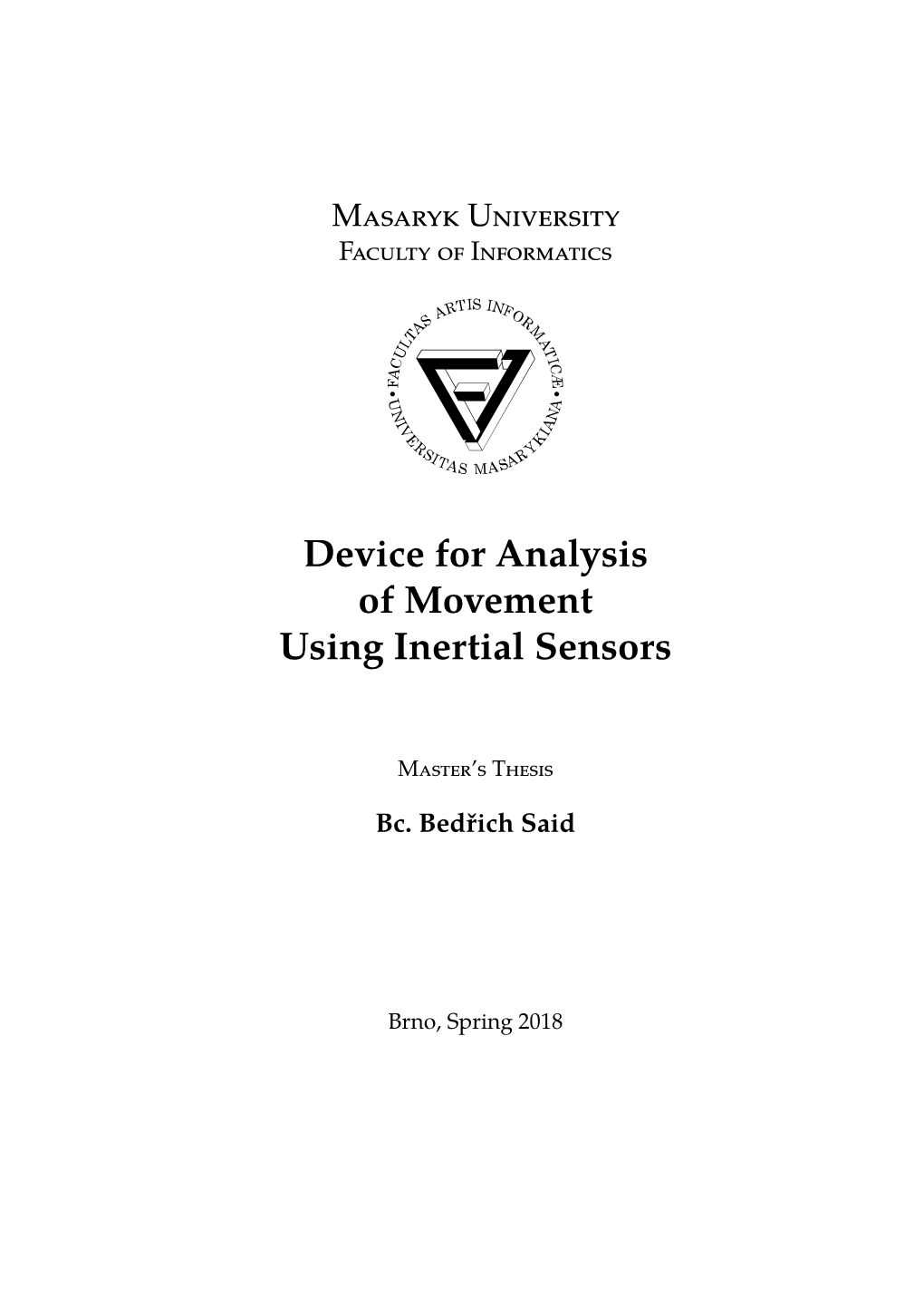 Device for Analysis of Movement Using Inertial Sensors