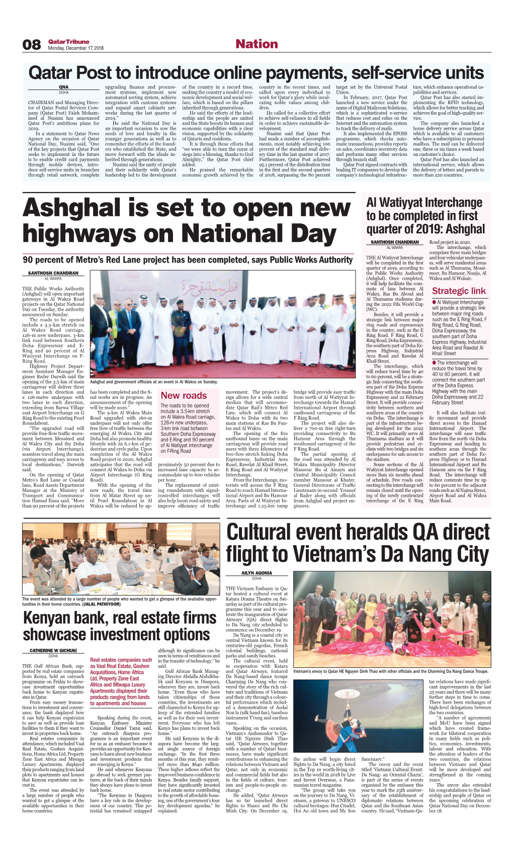 Ashghal Is Set to Open New Highways on National