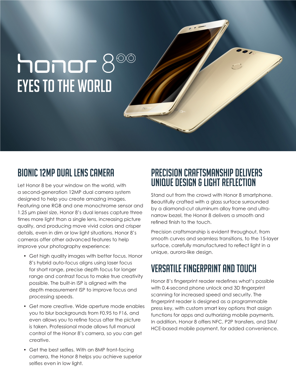 Honor 8 Fact Sheet