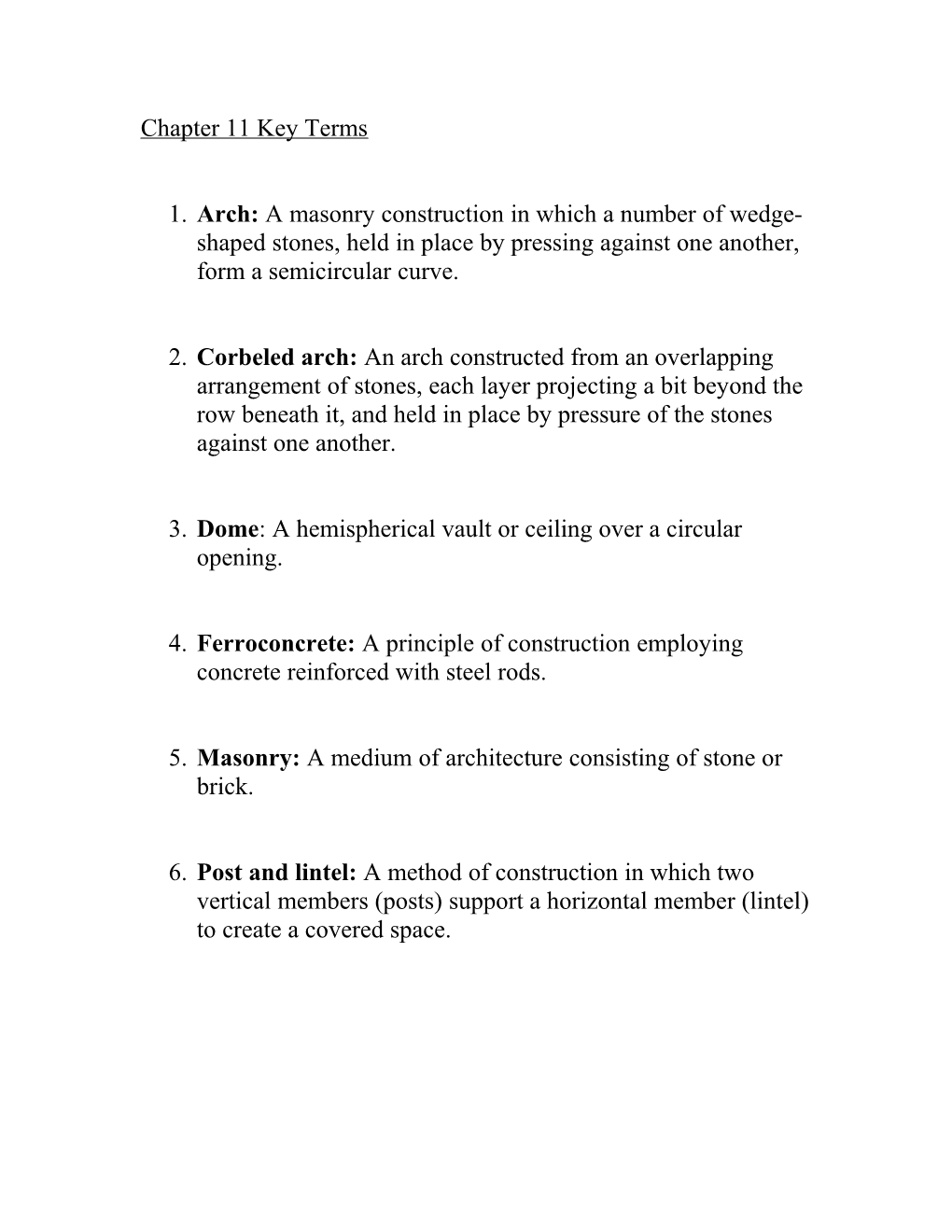 Chapter 11 Key Terms