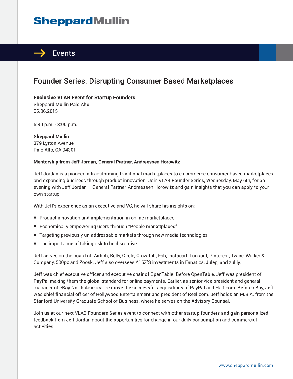 Events Founder Series: Disrupting Consumer Based Marketplaces