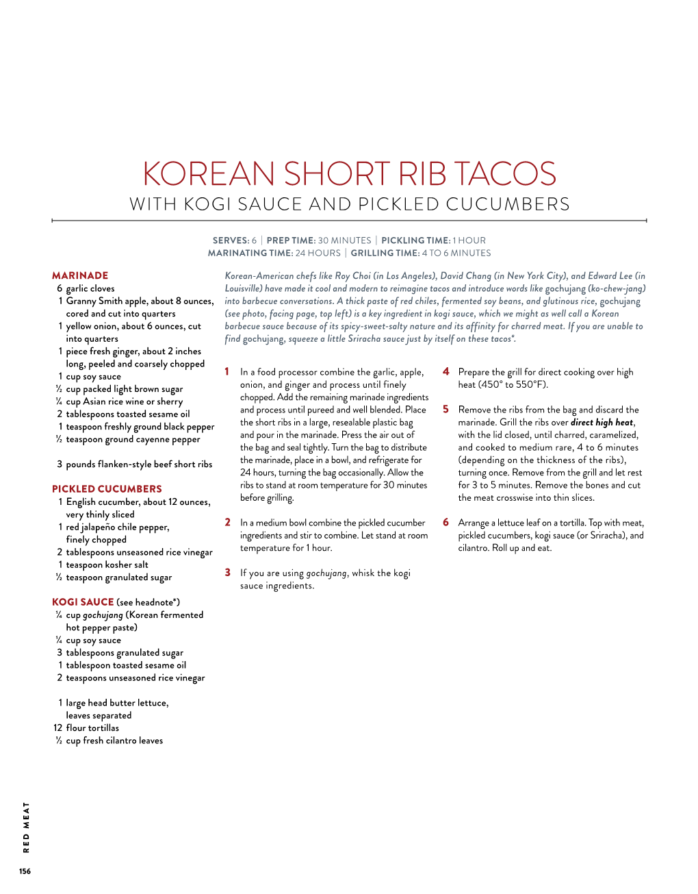 Korean Short Rib Tacos with Kogi Sauce and Pickled Cucumbers