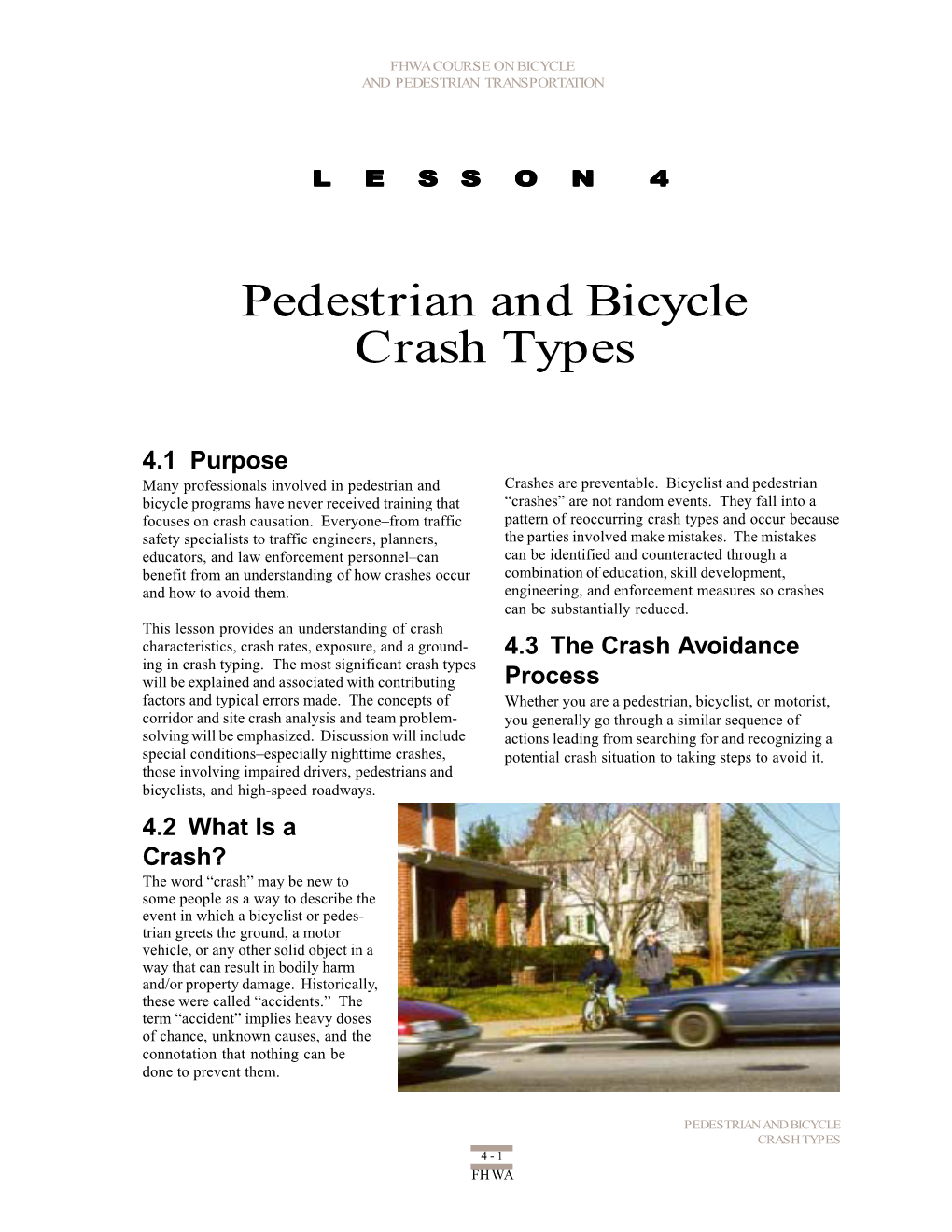 Pedestrian and Bicycle Crash Types