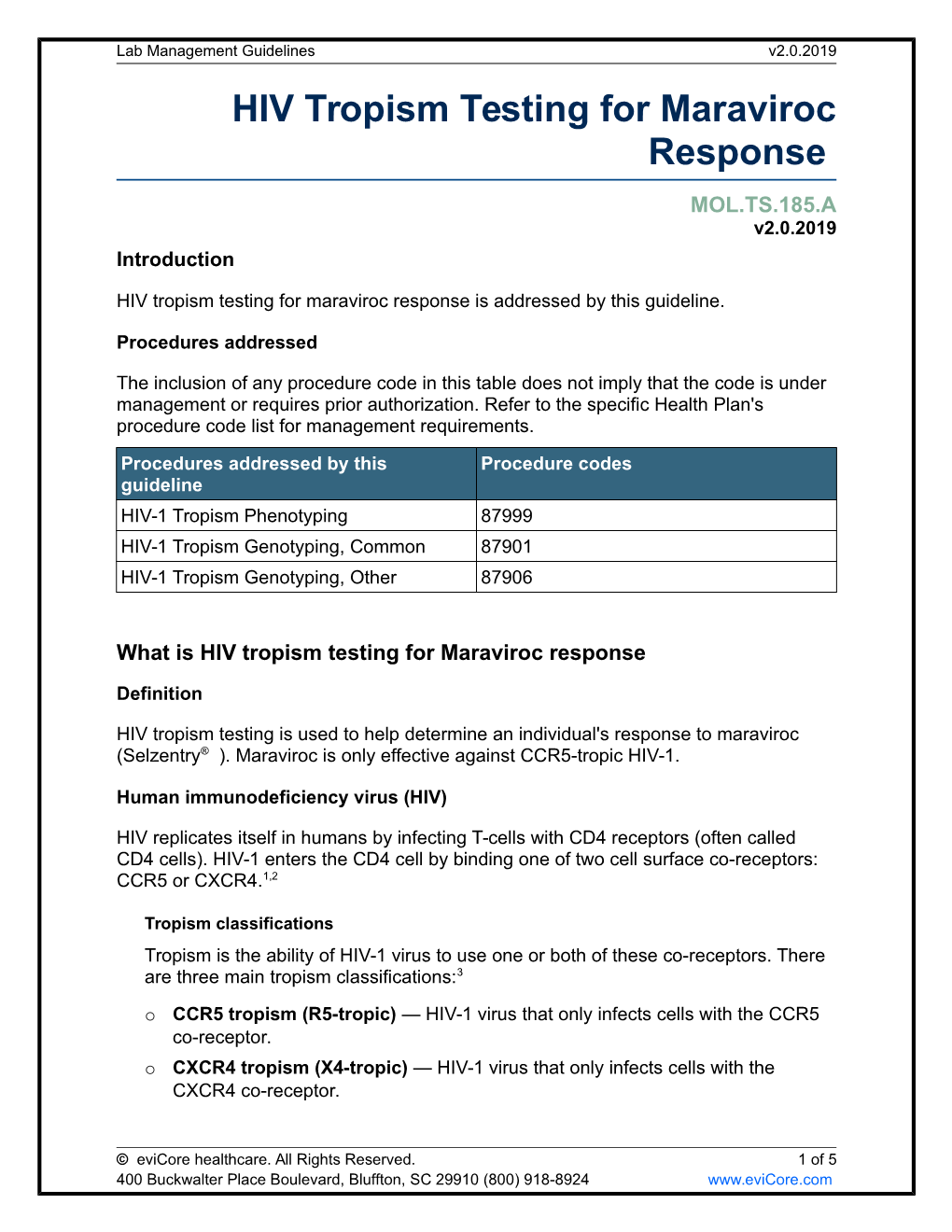 HIV Tropism Testing for Maraviroc Response