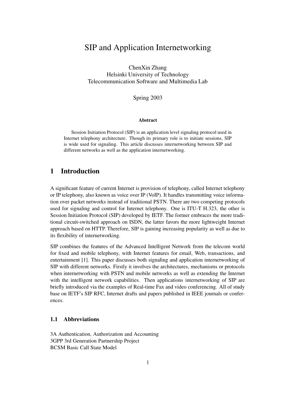 SIP and Application Internetworking