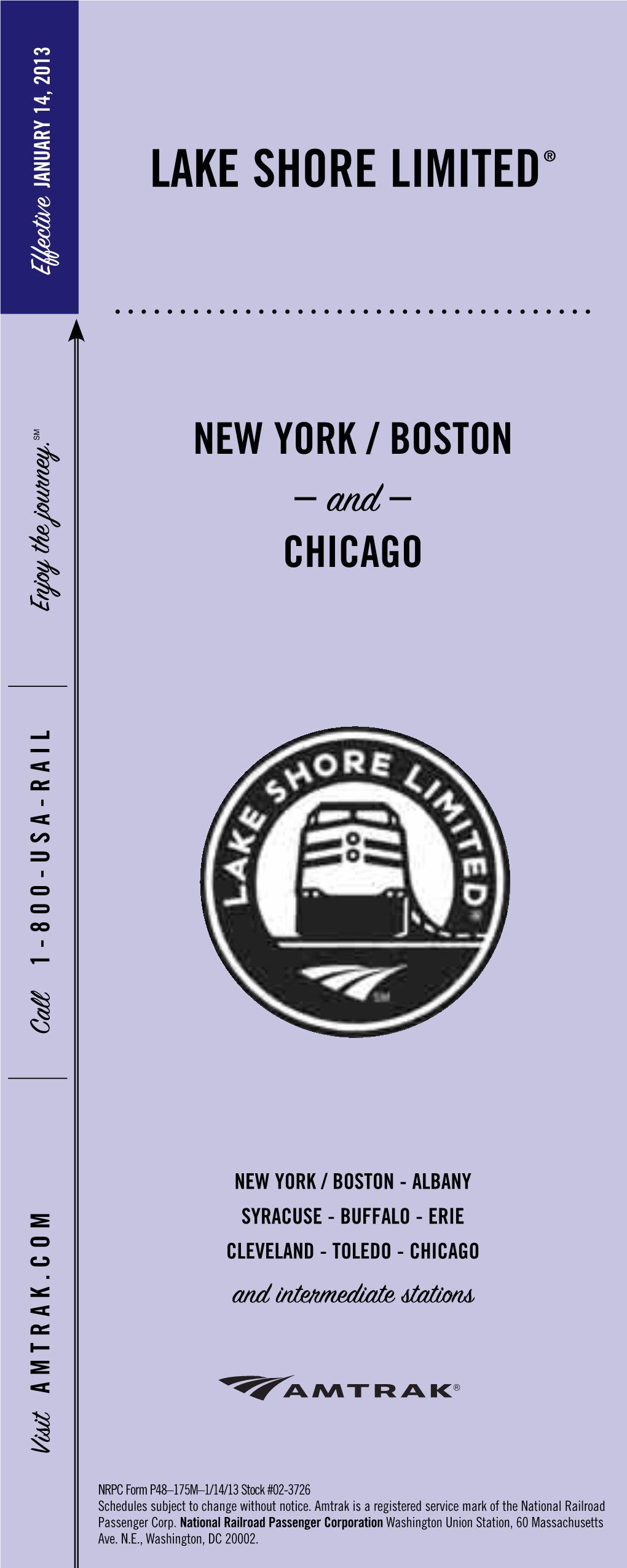 Lake Shore Limited-New York-Boston-Chicago-January142013