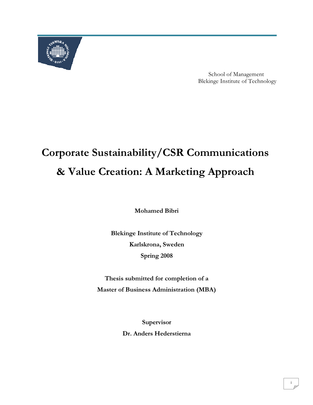 Corporate Sustainability/CSR Communications & Value Creation: a Marketing Approach