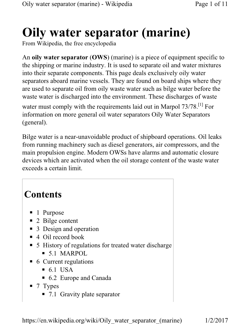 Oily Water Separator (Marine) - Wikipedia Page 1 of 11