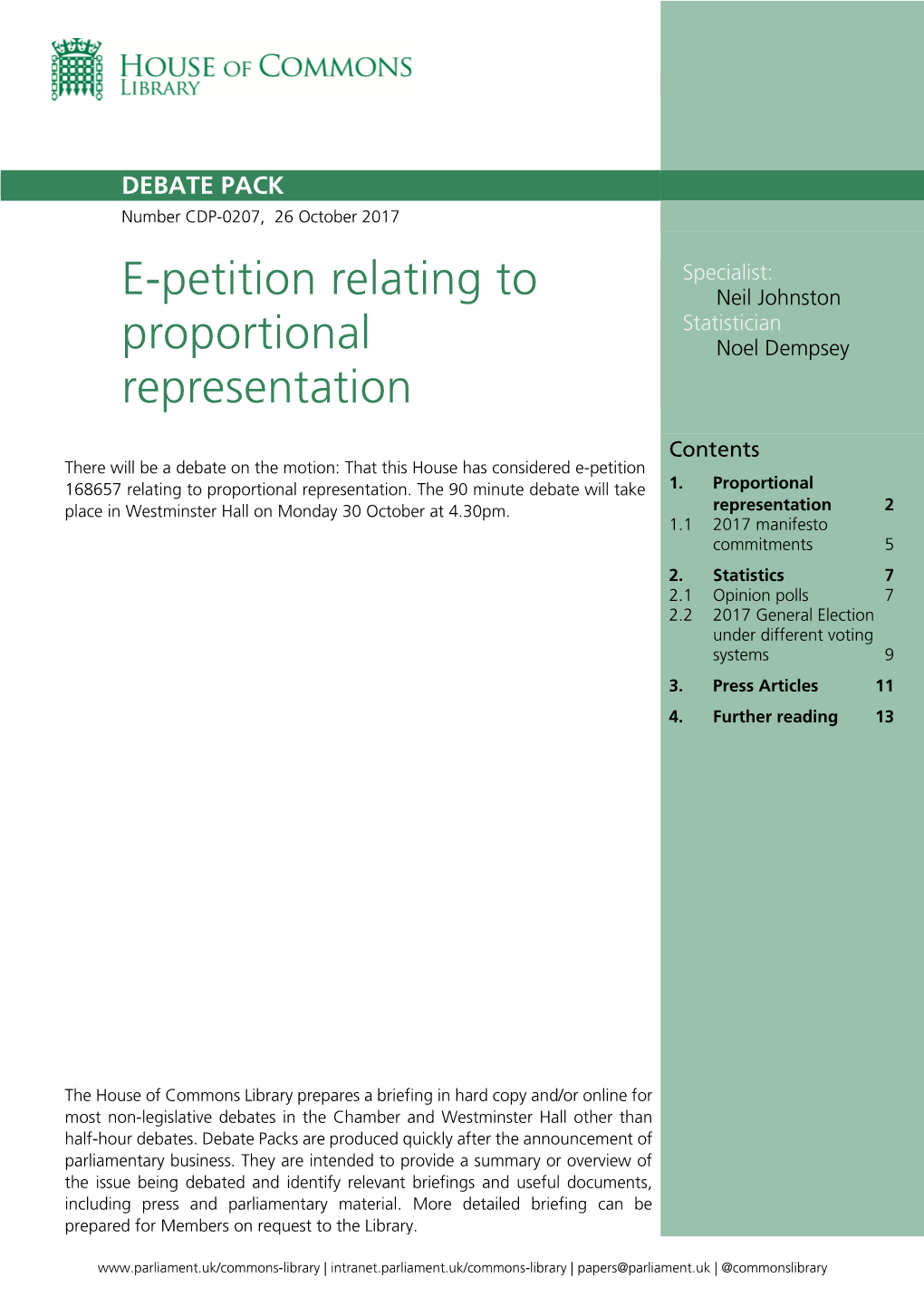 E-Petition Relating to Proportional Representation 3