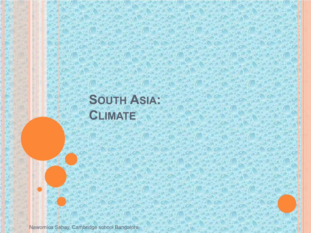 South Asia: Climate