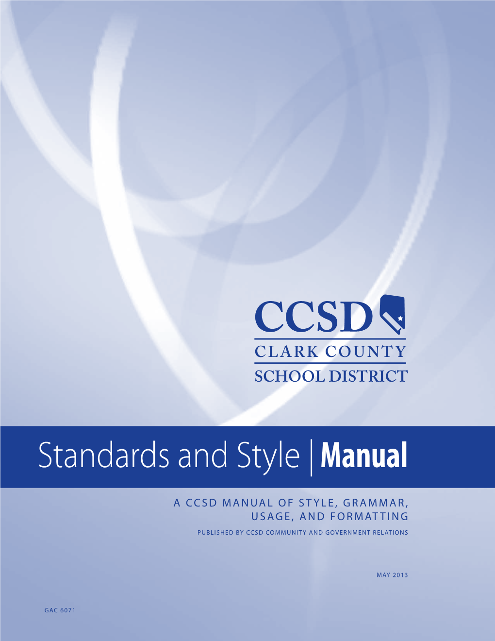 CCSD Style and Standards Manual