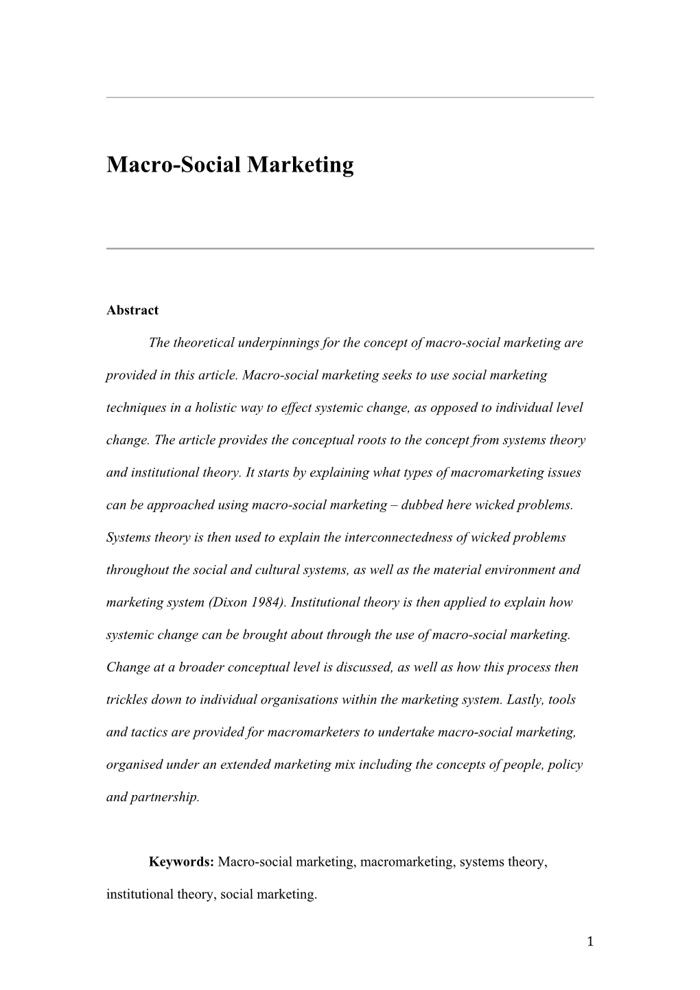 Macro-Social Marketing