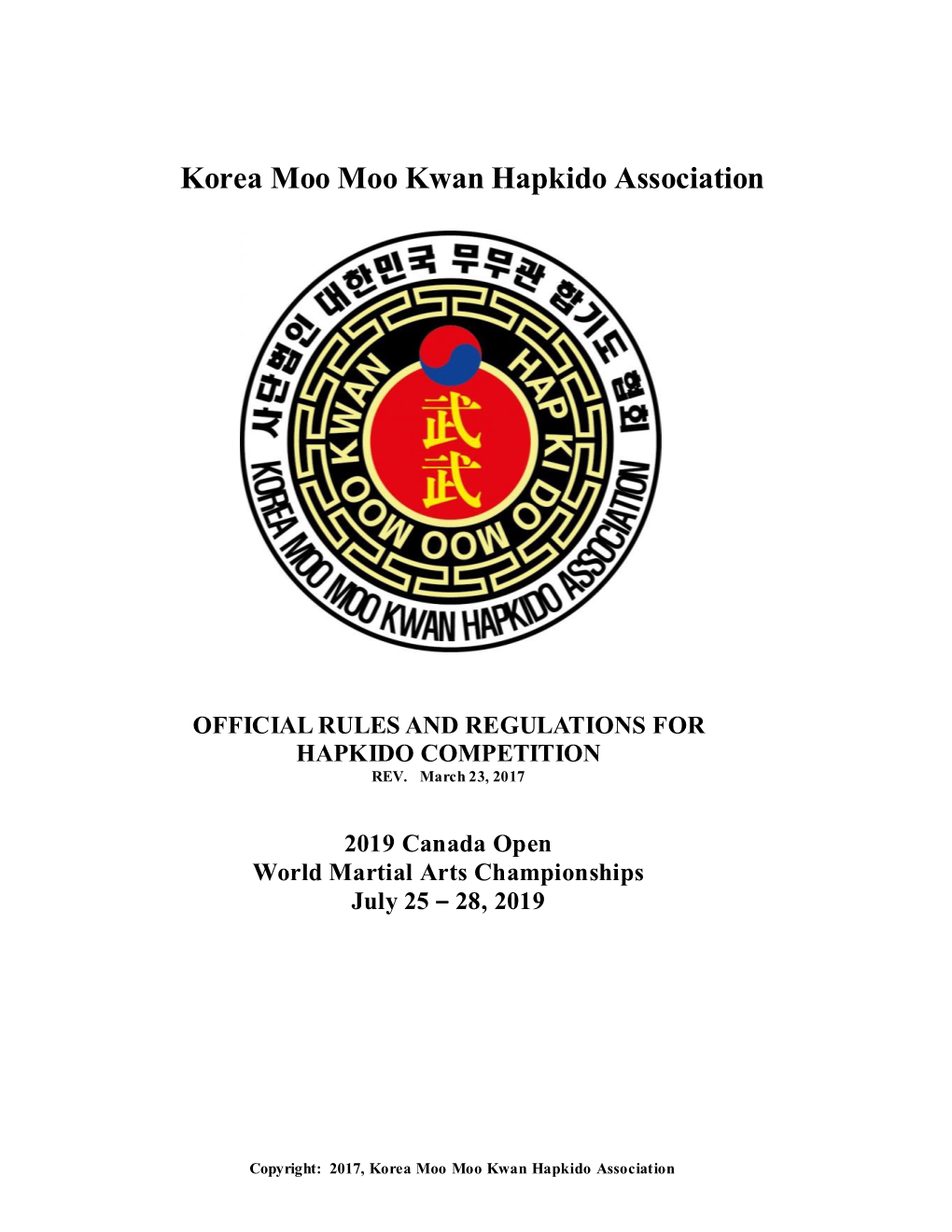 Korea Moo Moo Kwan Hapkido Association