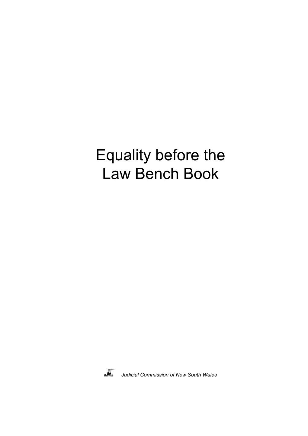 Equality Before the Law Bench Book