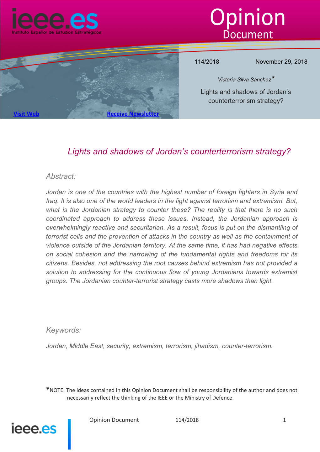 Lights and Shadows of Jordan's Counterterrorism Strategy?