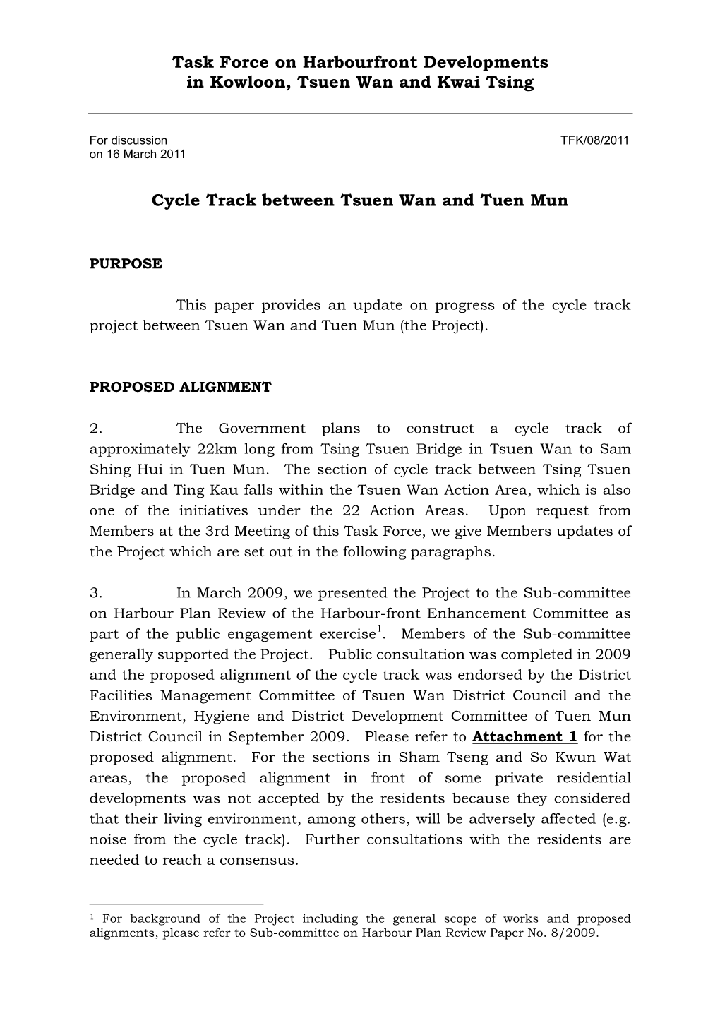 Cycle Track Between Tsuen Wan and Tuen Mun