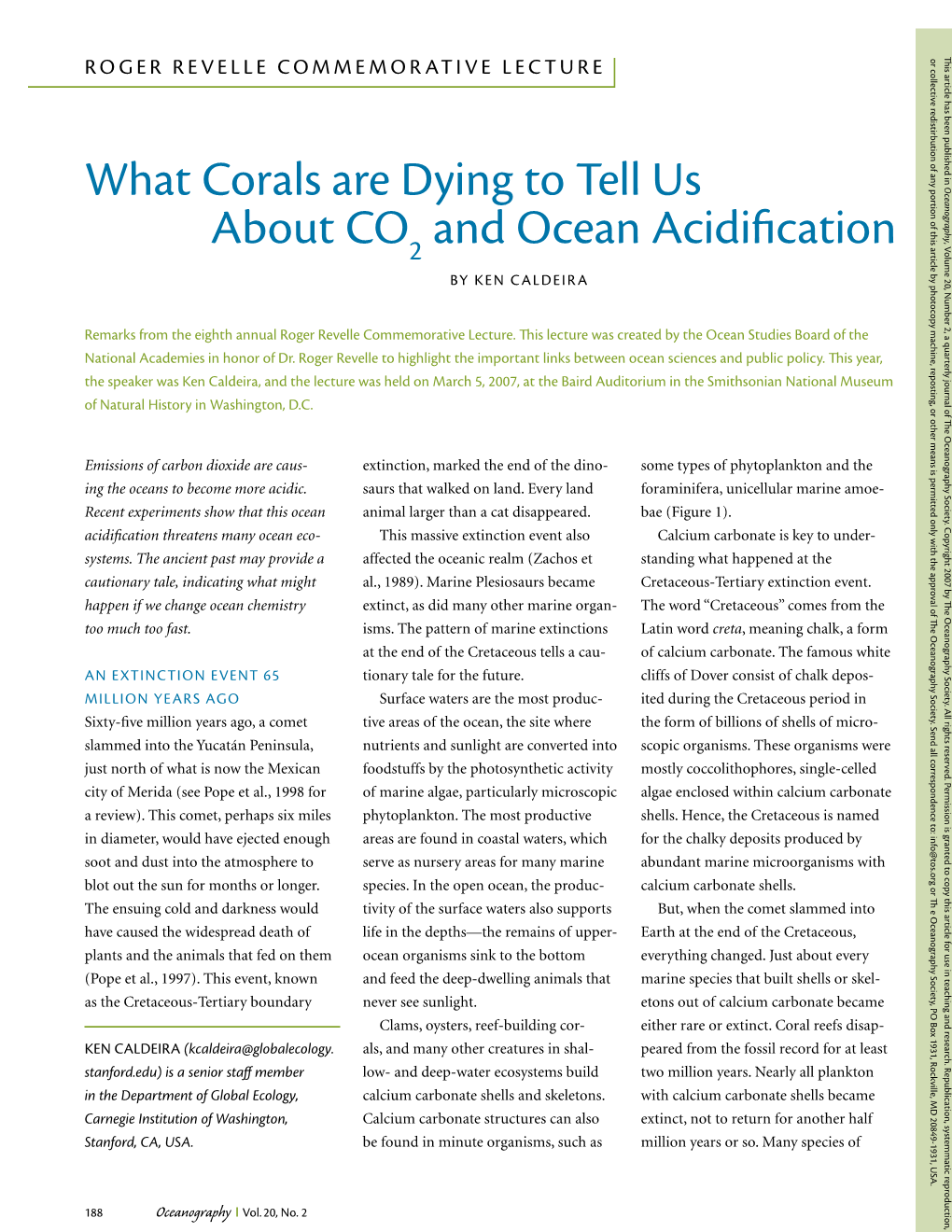 What Corals Are Dying to Tell Us About CO and Ocean Acidification