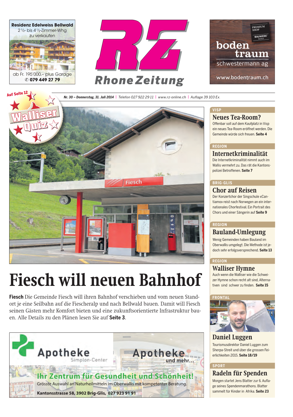 Fiesch Will Neuen Bahnhof Tiven Sind Schwer Zu Finden