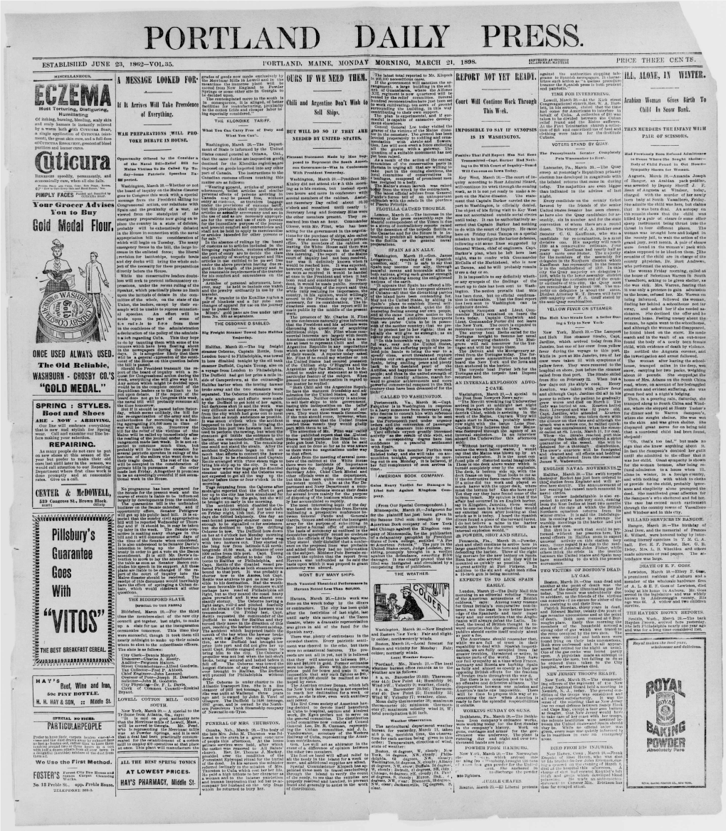 Portland Daily Press: March 21, 1898