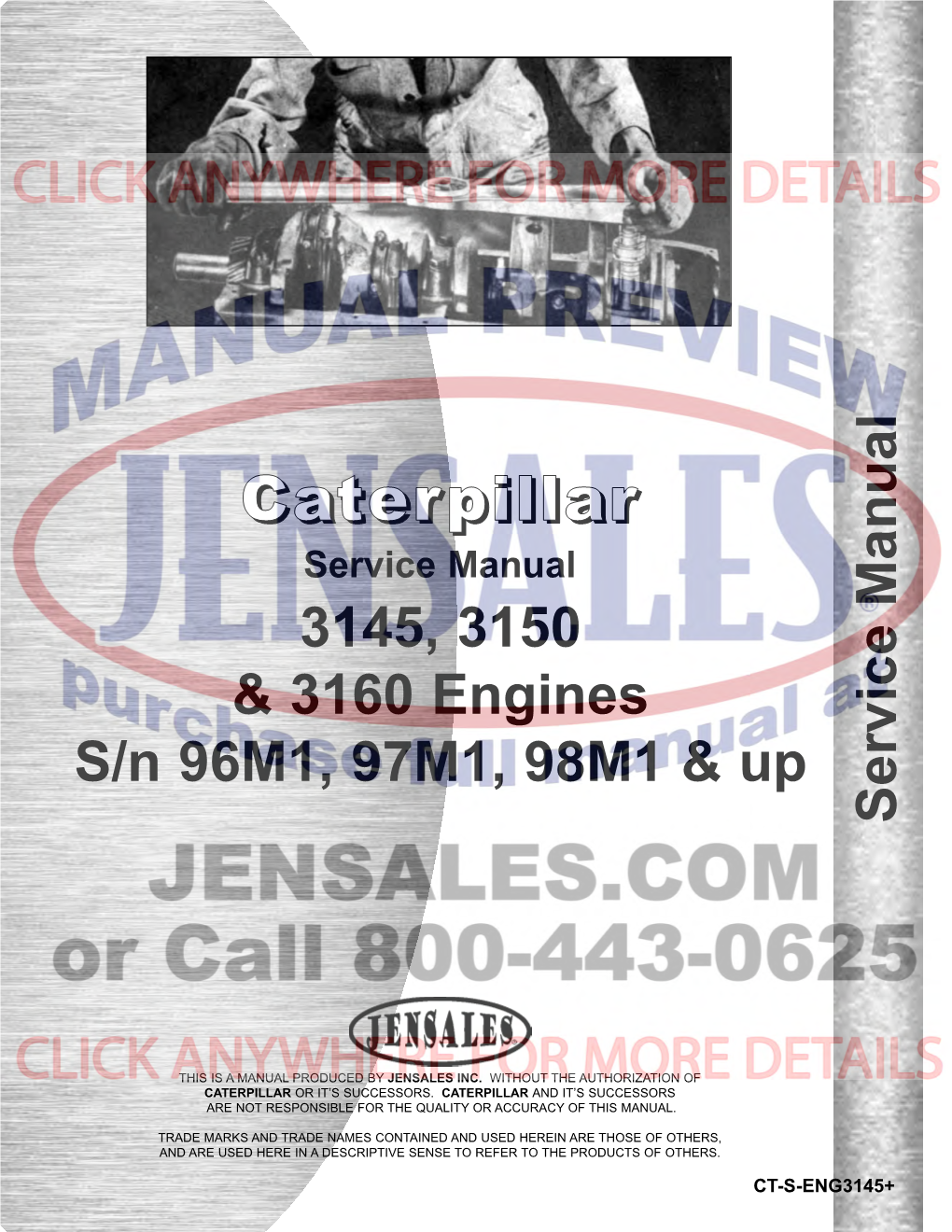 Caterpillar 3145 | 3150 | 3160 Engine Service Manual