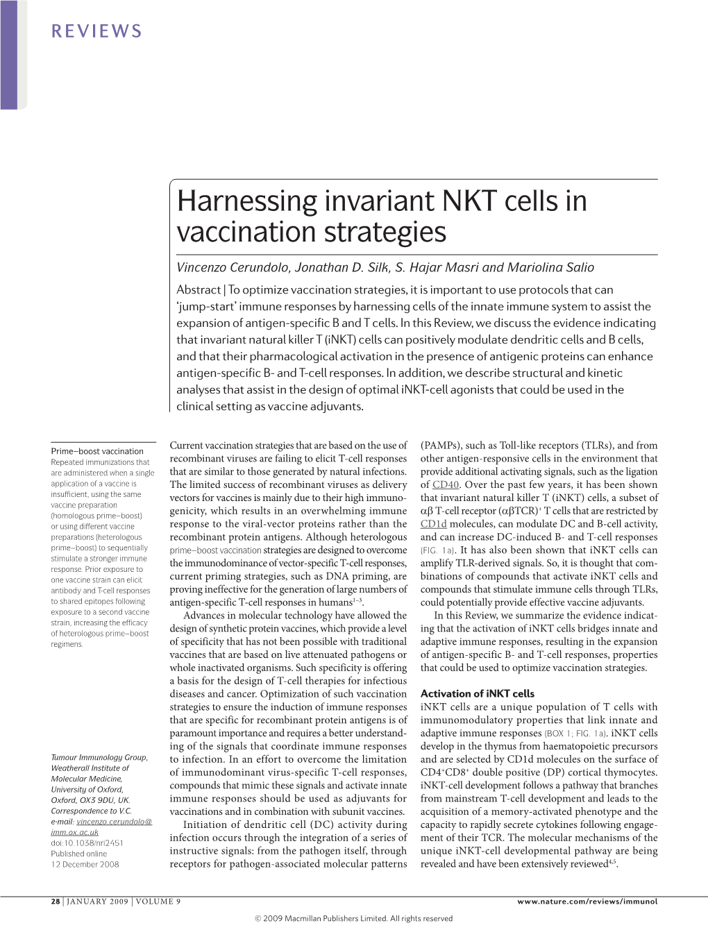 Harnessing Invariant NKT Cells in Vaccination Strategies