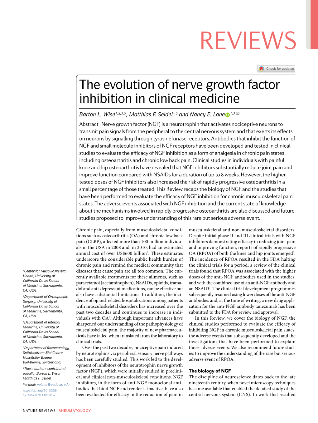 The Evolution of Nerve Growth Factor Inhibition in Clinical Medicine