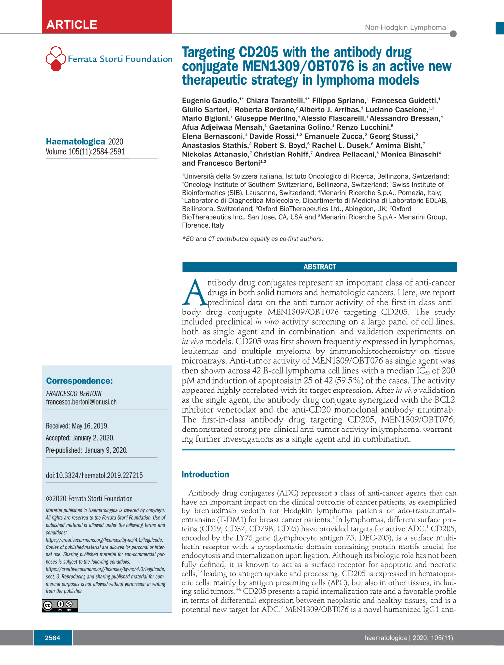 Targeting CD205 with the Antibody Drug Conjugate MEN1309/OBT076