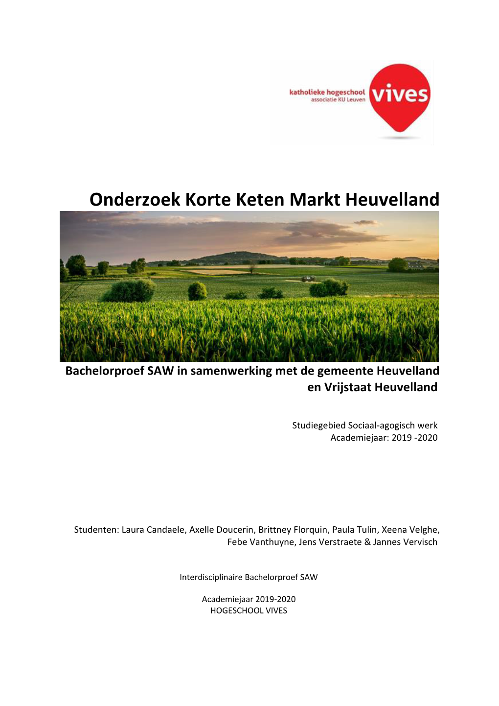 Onderzoek Korte Keten Markt Heuvelland