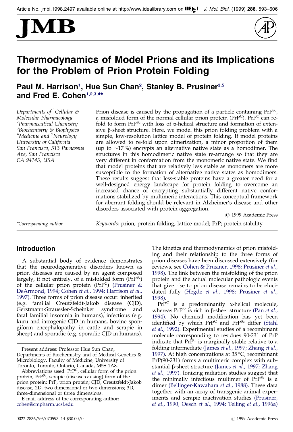 Thermodynamics of Model Prions and Its Implications for the Problem of Prion Protein Folding