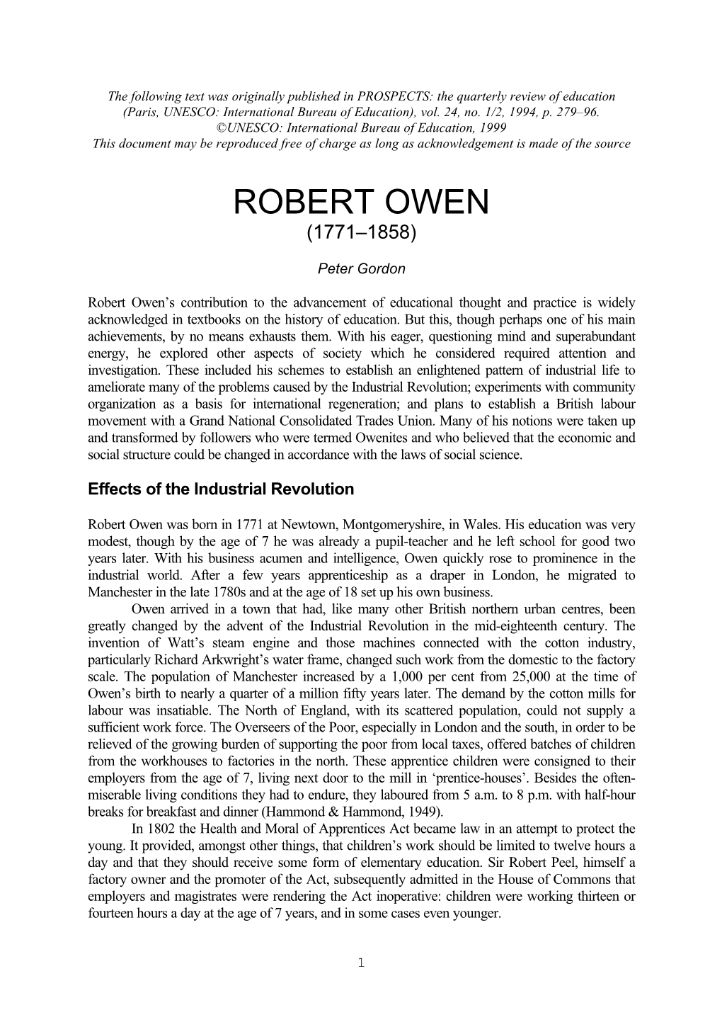 Robert Owen (1771–1858)