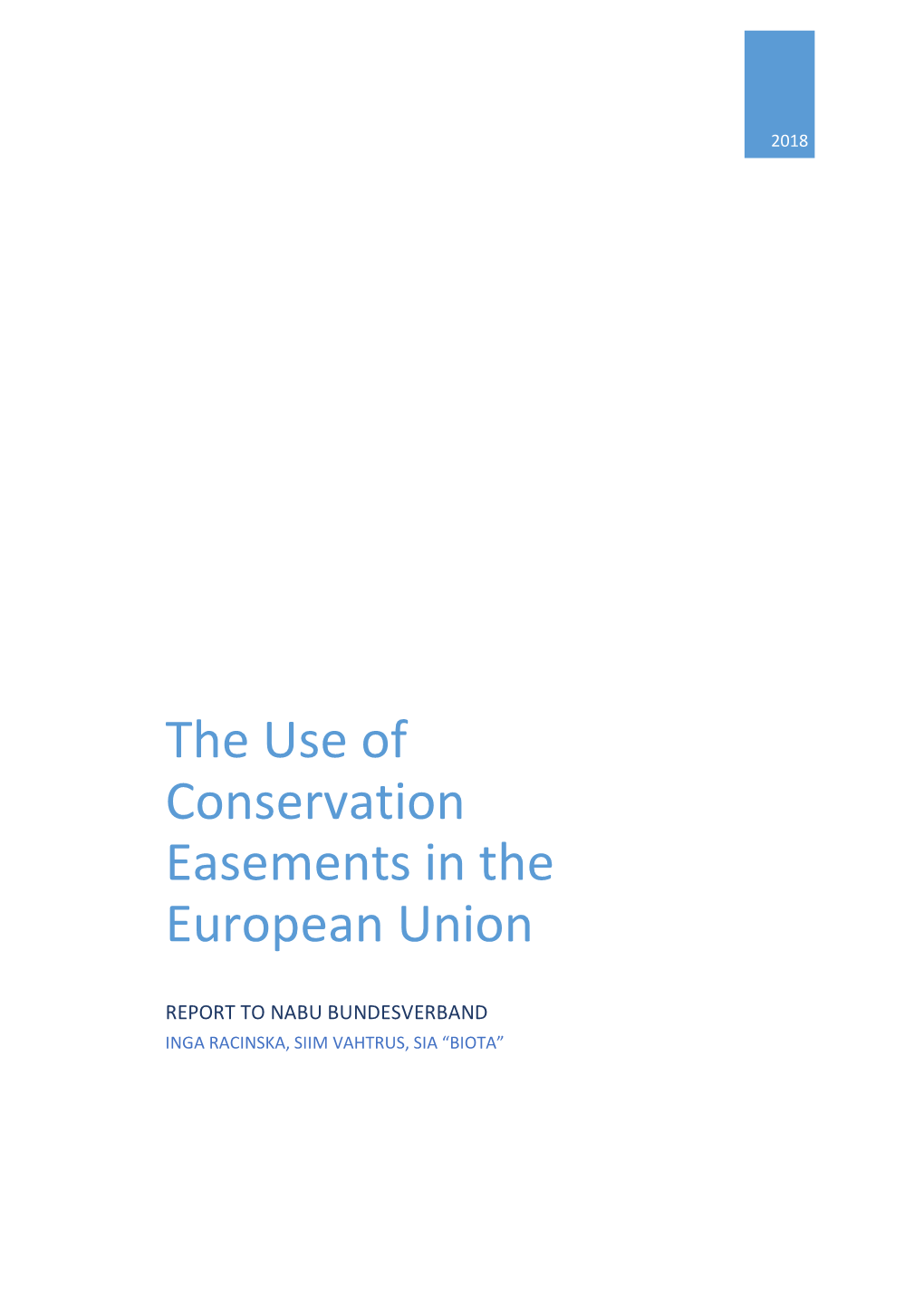 The Use of Conservation Easements in the European Union
