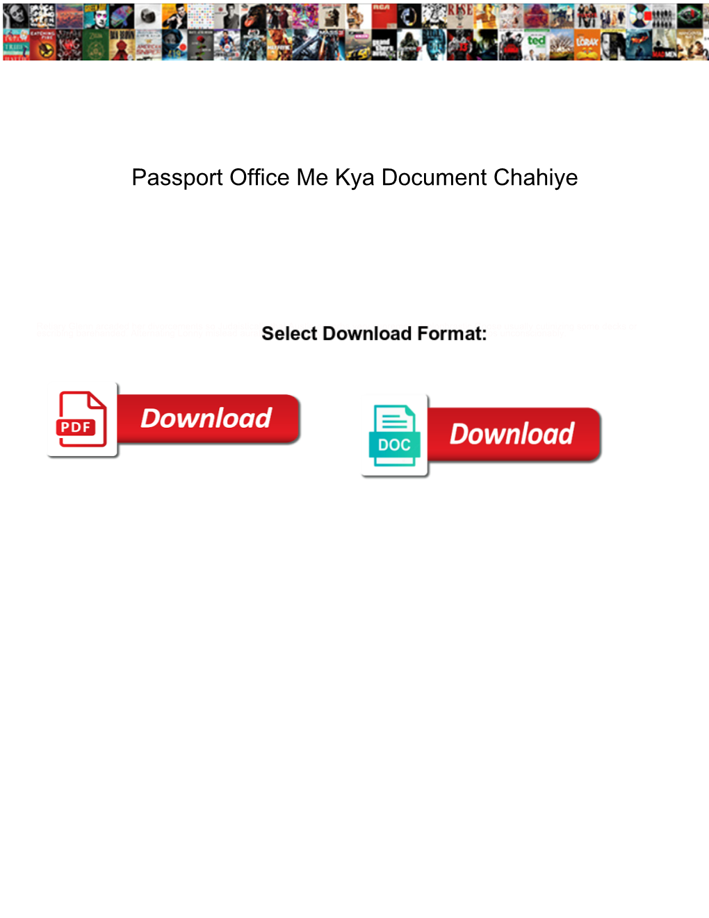 Passport Office Me Kya Document Chahiye