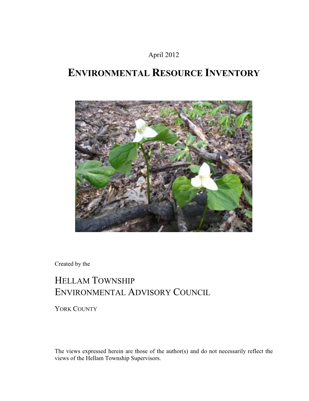 Environmental Resources Inventory 2012 W/ Appendices