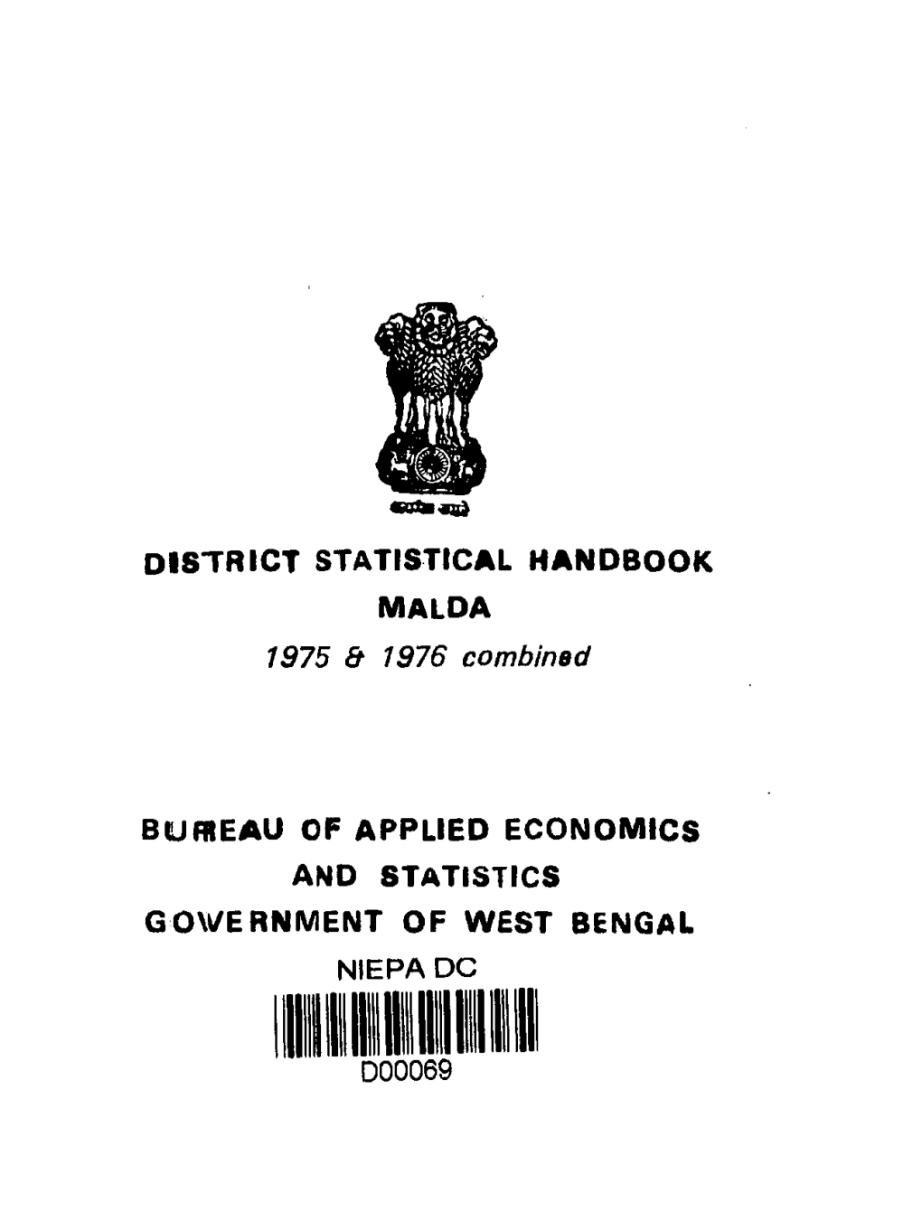 District Statistical Handbook Malda Bufreau of Applied