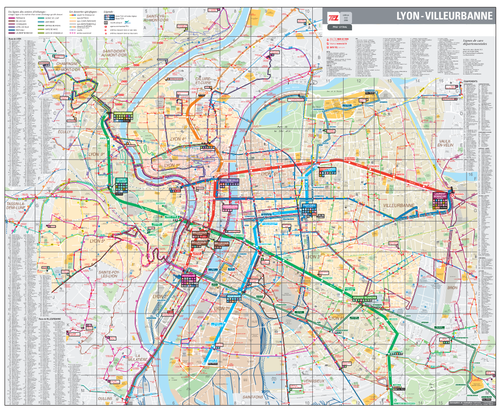 Plan Du Réseau TCL De Lyon Villeurbanne