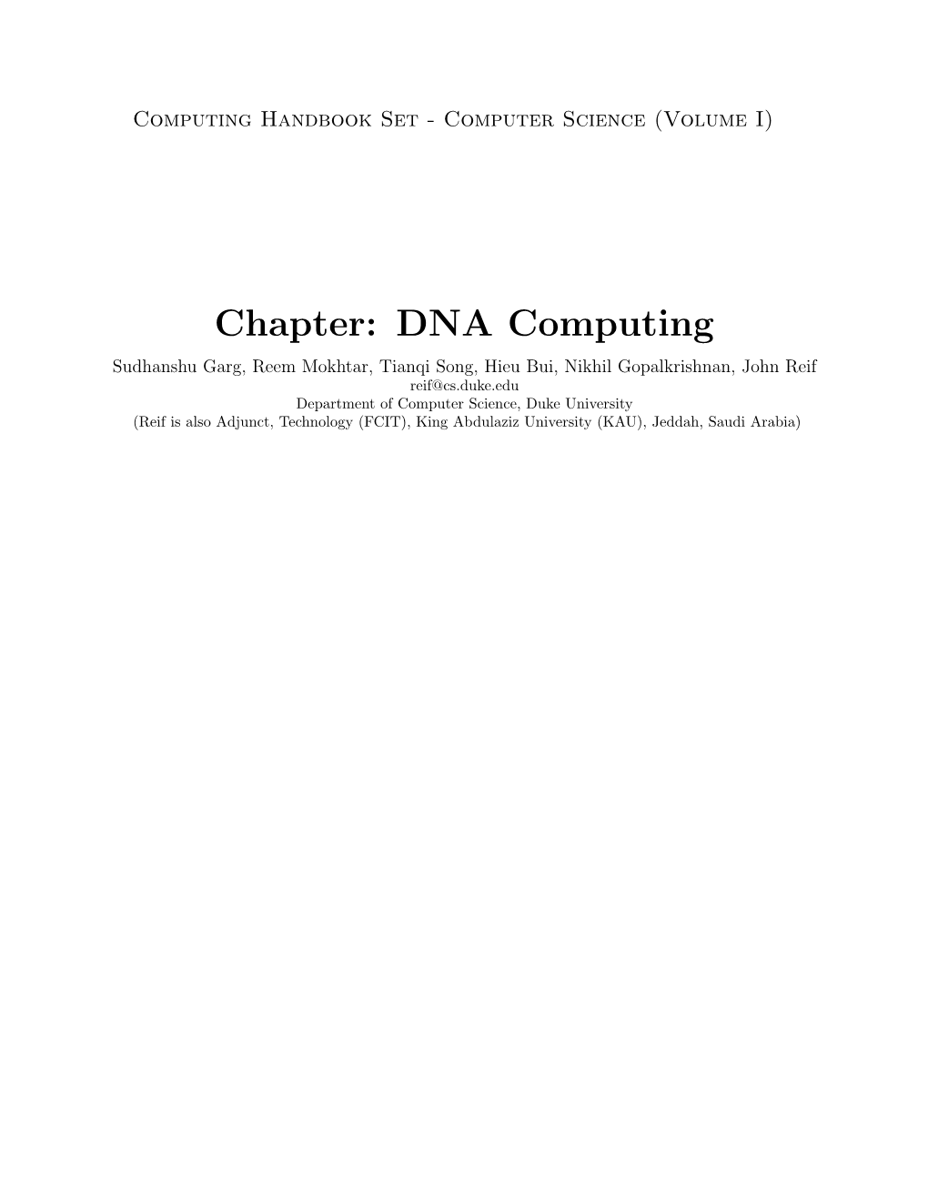 DNA Computing