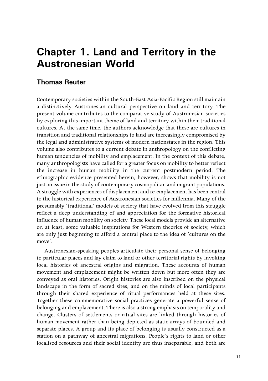 Territorial Categories and Institutions in the Austronesian World’