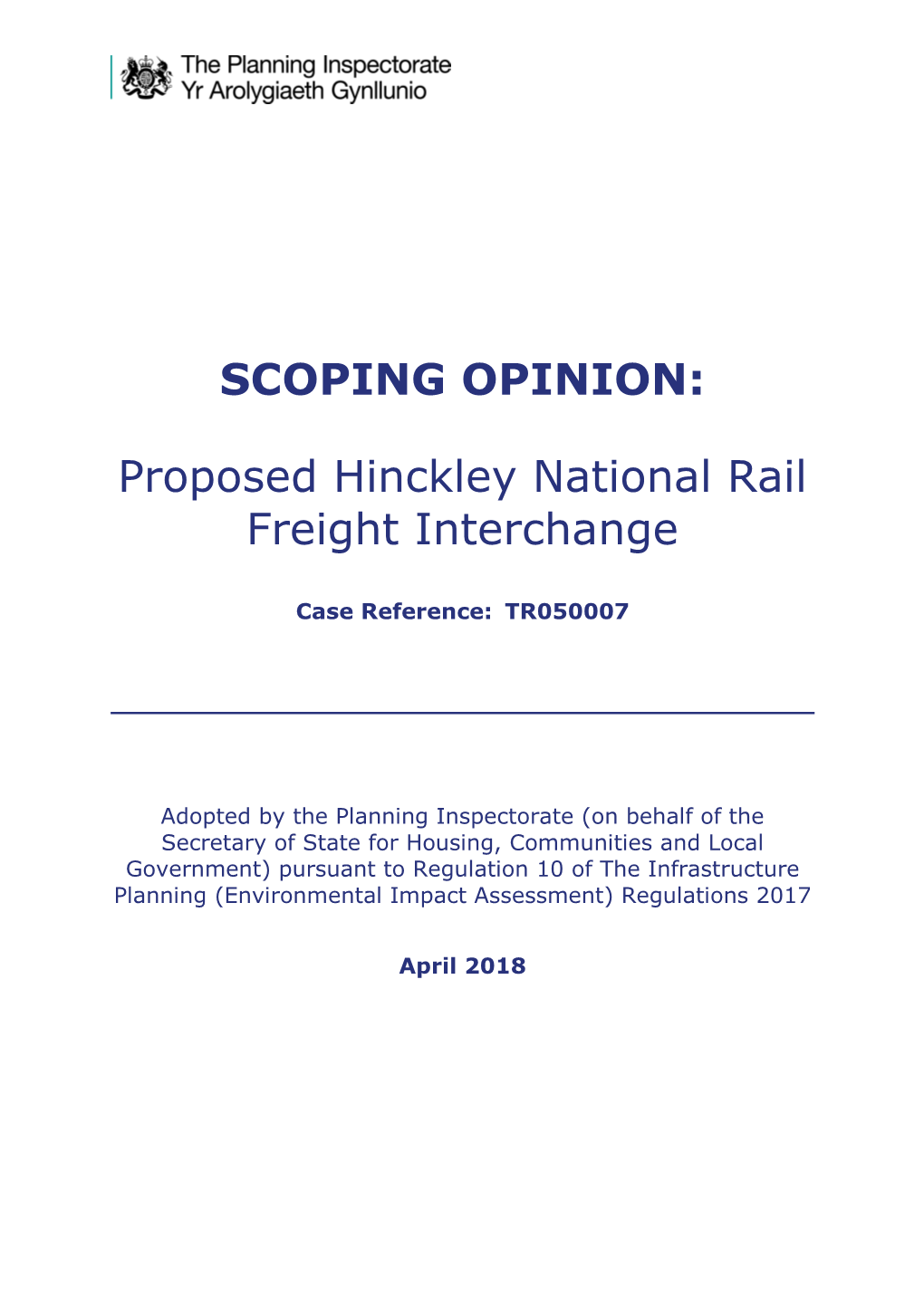 SCOPING OPINION: Proposed Hinckley National Rail Freight
