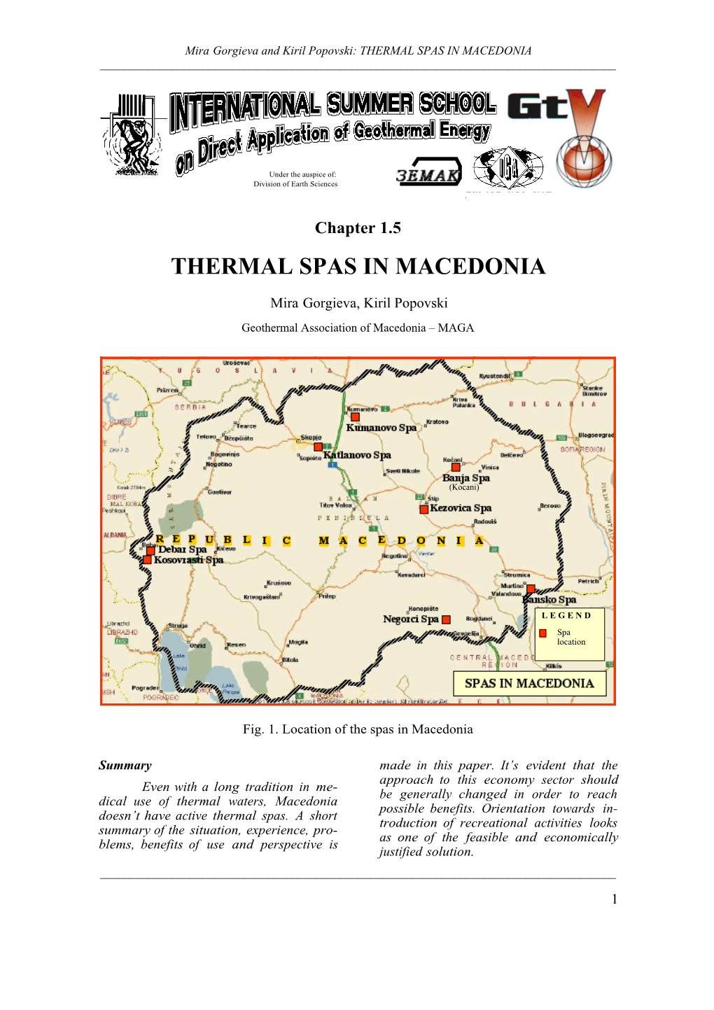Thermal Spas in Macedonia ______