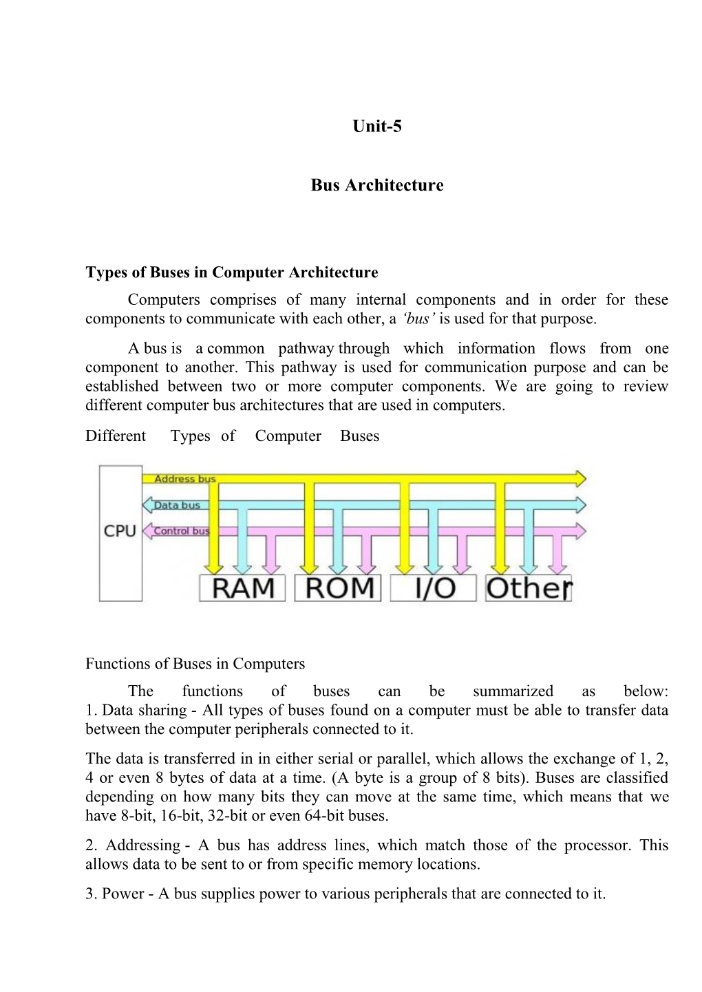 Unit-5 Bus Architecture